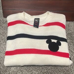 Disney Striped Sweater with Mickey Mouse Patch